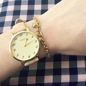 Kate Spade Metro pink/nude quilted leather watch